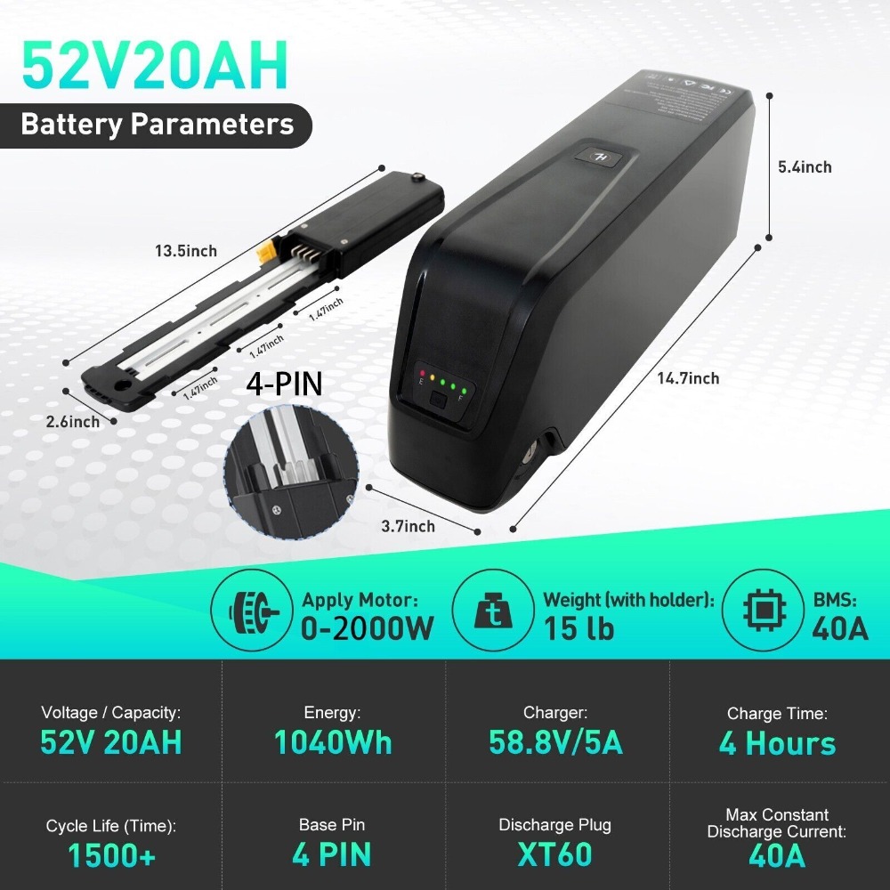 Ebike Battery 48V 20Ah Hailong - Akumulator Hailong 52V 4-pinowy / 5-pinowy